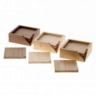 A set of coffee cup coasters with box "SQUARE"