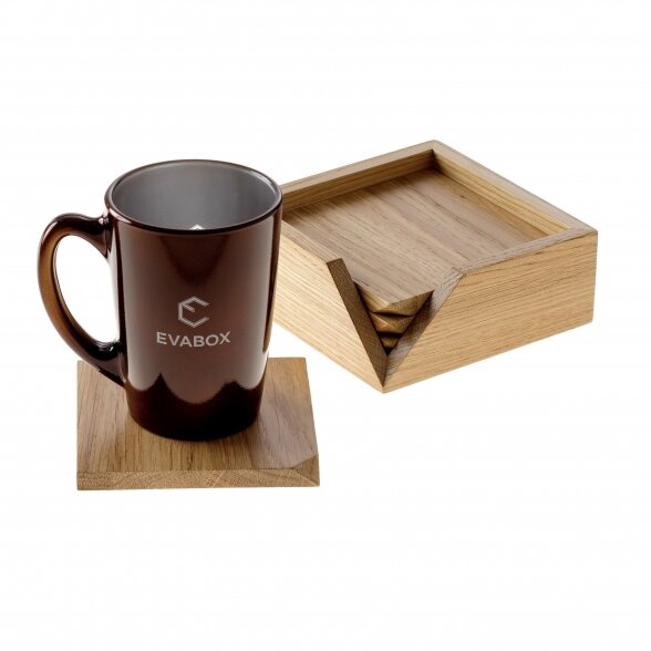 A set of coffee cup coasters with box "SQUARE" 4